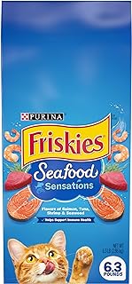 Purina Friskies Dry Cat Food, Seafood Sensations - 6.3 lb. Bag