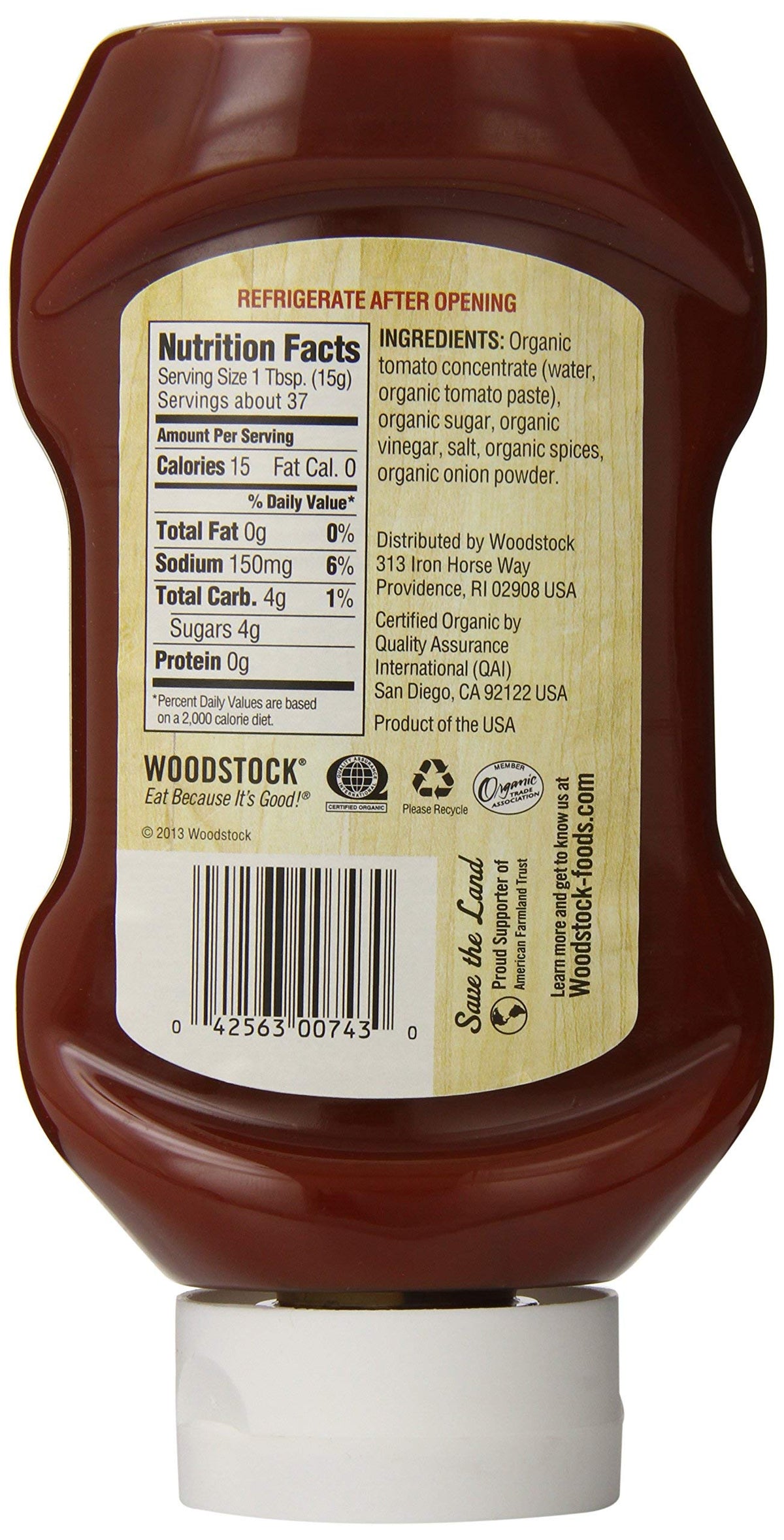 Woodstock Organic Tomato Ketchup - Case of 12 - 20 oz. by Woodstock Farms – 1.25 Pound (Pack of 12), Pack of 12, Model 042563007430