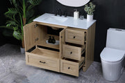 Mango Wood Bathroom Vanity - Soma Collection by by Elegant Lighting – Engineered Wood, Mango Wood, Model VF2842MW