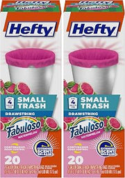 Small Trash Bags by Hefty – 20 Count (Pack of 2), 4.0 gallons, PE, Pink, Pack of 2