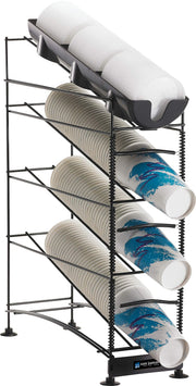 San Jamar 4 Tiers / Open Frame / Black Food Dispensers