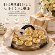 JNSTONGHM Deviled Egg Platter, Acacia Wood with Lid, 24 Slots