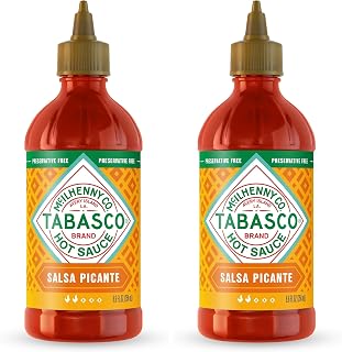 TABASCO Brand Salsa Picante, Vibrant & Mild Hot Sauce, Easy-to-Squeeze Bottle, Thicker Mexican Style with Authentic Peppers, Garlic & Spices, Great on Tacos & More, 8.6 Fl Oz (Pack of 2)