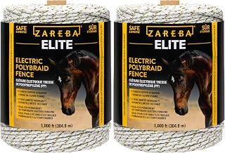 Zareba Elite Electric Polybraid Fence for Horses - 1000 ft, Highly Visible Electric-Horse Fence, 4 Tinned Copper Strands, Polybraid, EL1000C4-Z (Pack of 2)