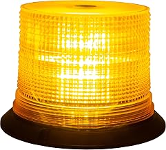 Buyers Products SL645ALP, 6.5 x 5 Inch Amber LED Beacon Light SAE J845 Class 1, Magnetic or Permanent Mount, 11 Flash Patterns, 12-24V Plug-in, High Visibility Dome Light for Work Trucks