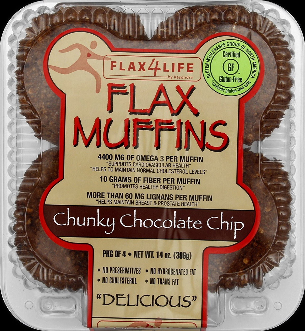 FZ Chocolate Chip Muffin by FLAX4LIFE – 14 Ounce (Pack of 6), Pack of 6
