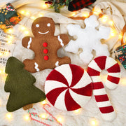 Memorywuu Christmas Throw Pillow Set, 5 Pack, Gingerbread and Tree Design