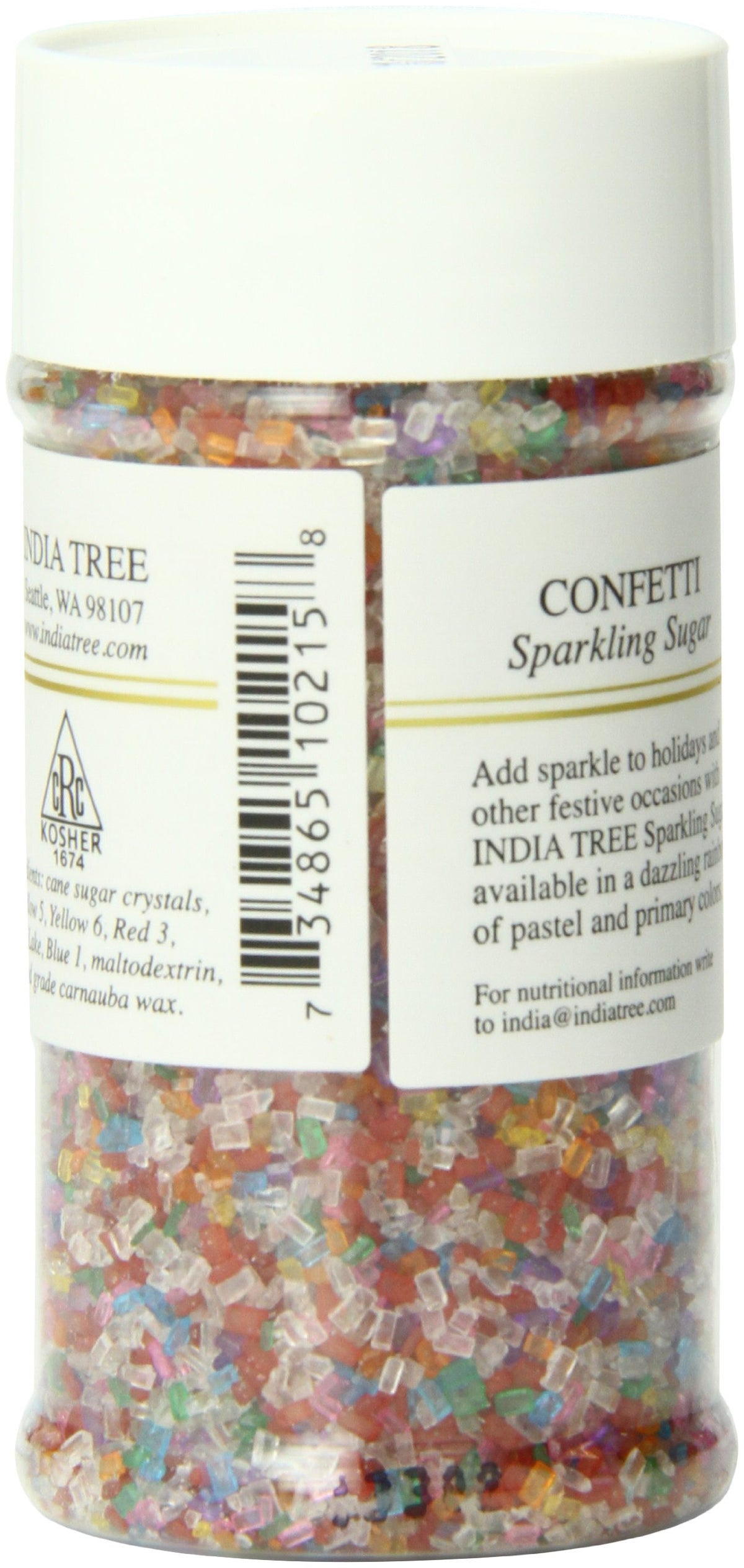 Rainbow Sparkling Sugar by India Tree – 3.5 Ounce (Pack of 6), Rainbow, Pack of 6, Model 10215