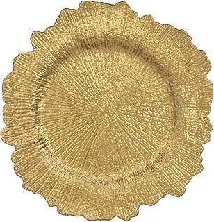 10 Strawberry Street Matte Gold Sponge 13" Lacquer Charger, Set of 12