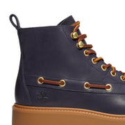 Women's Stone Street Platform Kiltie Boot by Timberland – 8.5, Leather, Dark Blue Full Grain