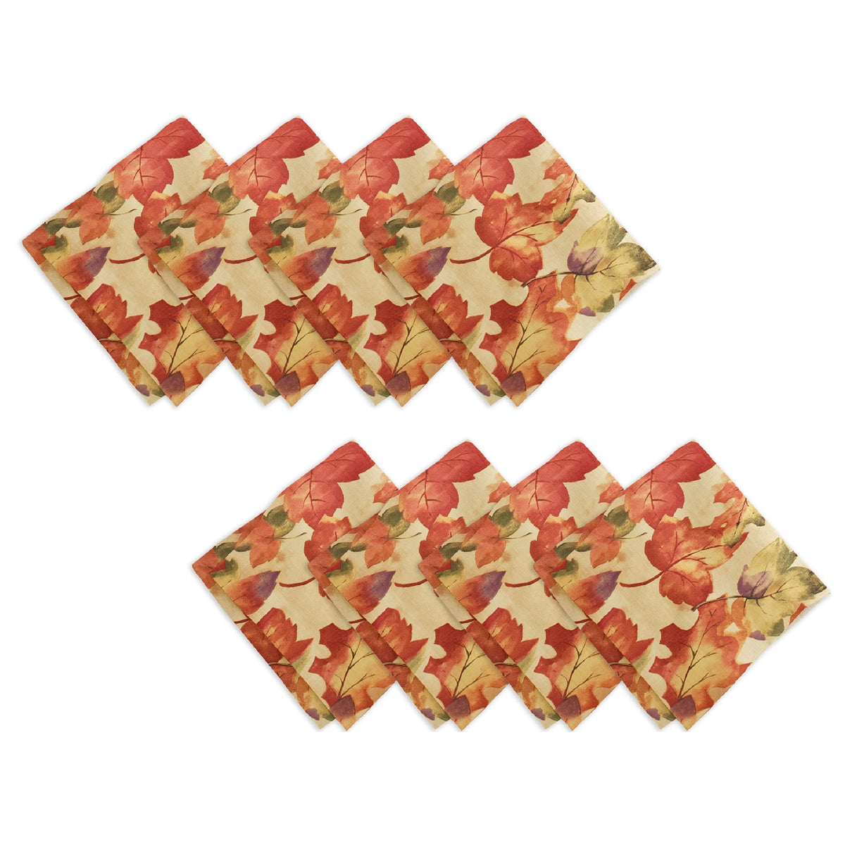 Elrene Harvest Festival Cloth Napkins, 17 x 17 Inches, Set of 8