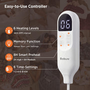 Bedsure Electric Heated Throw, 6 Heat Levels with 6 Timers up to 10 Hours, Grey