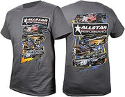 Allstar T-Shirt - Charcoal Gray - Allstar Circle Track Design - 3X-Large - Each