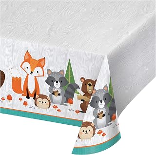 Creative Converting Wild One Woodland Plastic Tablecloth, 1 ct, 54" x 102"