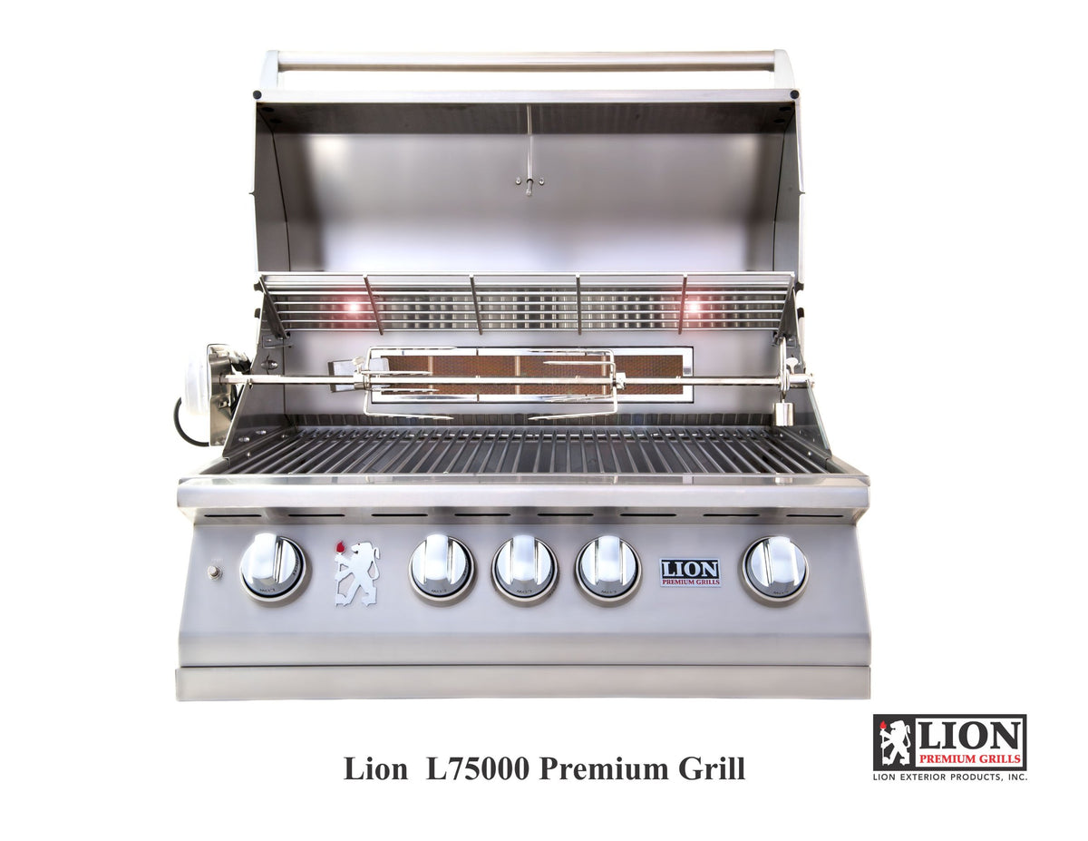32" Natural Gas Grill - - with Made in USA 32" Door/Drawer Combination Package Deal by Lion Premium Grills – Stainless Steel, Silver, Model L75000