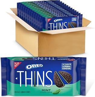 Oreo Thins Mint Creme Chocolate Sandwich Cookies, 12-9.21 oz Packs