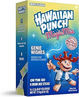 Hawaiian Punch Genie Wishes Magic Mix, On-The-Go, Zero Sugar Drink Mix Packets, 8 pack