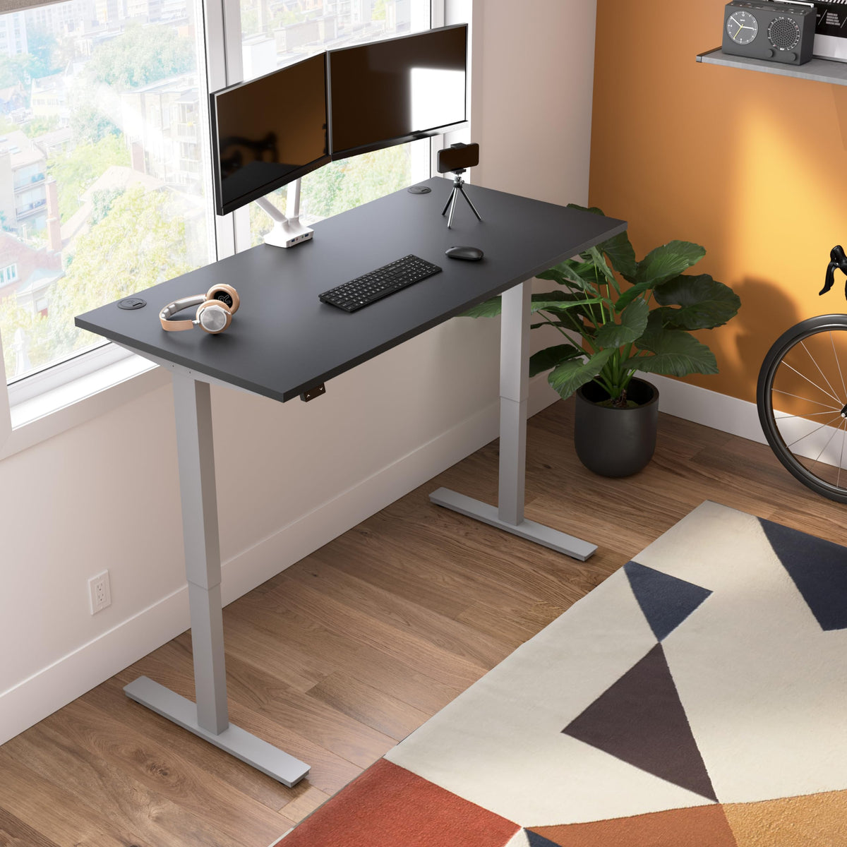Bestar Black / 60W x 30D / Modern Home Office Desks
