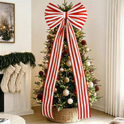Zesua Giant Holiday Bow, 6.5 Feet, Red and White Striped