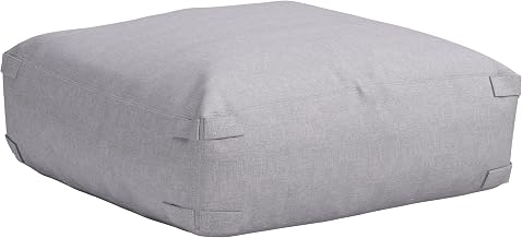 Zuo Luanda Ottoman Gray, Gray Ottoman, Modern Style, Removable and Washable Cushion Cover, 100% Polypropylene, Outdoor Living, 39.4" W x 39.4" D x 16.1" H, Non-Stackable