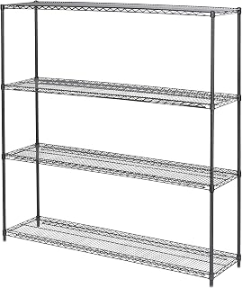 Alera ALESW207218BA BA Plus 72 in. x 18 in. x 72 in. 4-Shelf Wire Shelving Kit - Black Anthracite Plus