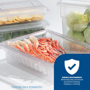 Storplus Food Storage Container Colander with Stackable Design for Catering by Carlisle FoodService Products – 26" x 18" x 5" Colander, Polycarbonate (PC), Clear, Model 1062807