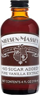 Nielsen-Massey No Sugar Added Pure Vanilla Extract for Baking and Cooking, 4 Ounce Bottle