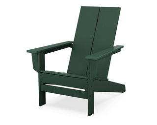 Contemporary Modern Adirondack Chair in Green by Polywood – High Density Polyethylene (HDPE), Green, Model AD4022GR