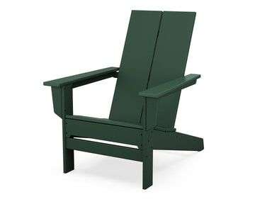 Contemporary Modern Adirondack Chair in Green by Polywood – High Density Polyethylene (HDPE), Green, Model AD4022GR