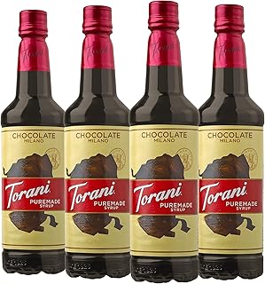 Torani Puremade Chocolate Milano Flavored Drink Syrup, 25.4 fl oz (Pack of 4)