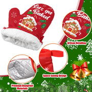 Willinglong Christmas Oven Mitt Bundle, 12 Sets with Spoons and Whisks, Classic Prints