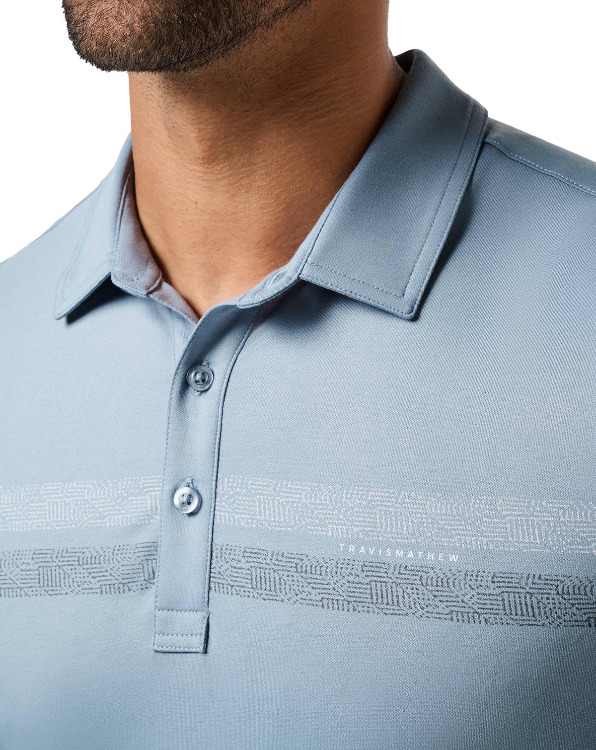 Men's Featherweight Cheststripe by TravisMathew – Ash Blue, Model A44890
