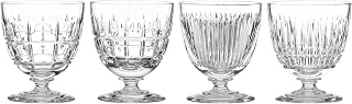 Reed & Barton New Vintage Mixed Cuts 4Pc Cocktail Glass Set, 3.80 LB, Clear