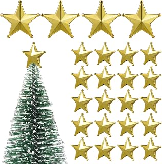 50pcs Golden Star Mini Christmas Tree Topper