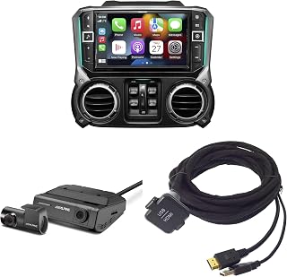 Alpine i509-WRA-JK DVR-C320R Dash Camera Bundle | Bundle includes i509-WRA-JK, KCU-315UH USB/HDMI extension cable and DVR-C320R dash camera.