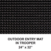 Trooper Outdoor Entryway Rubberized Doormat for Heavy Traffic Use by Apache Mills – 24 in x 32 in, Rubber, Black, Model 39-372-0900-24x32
