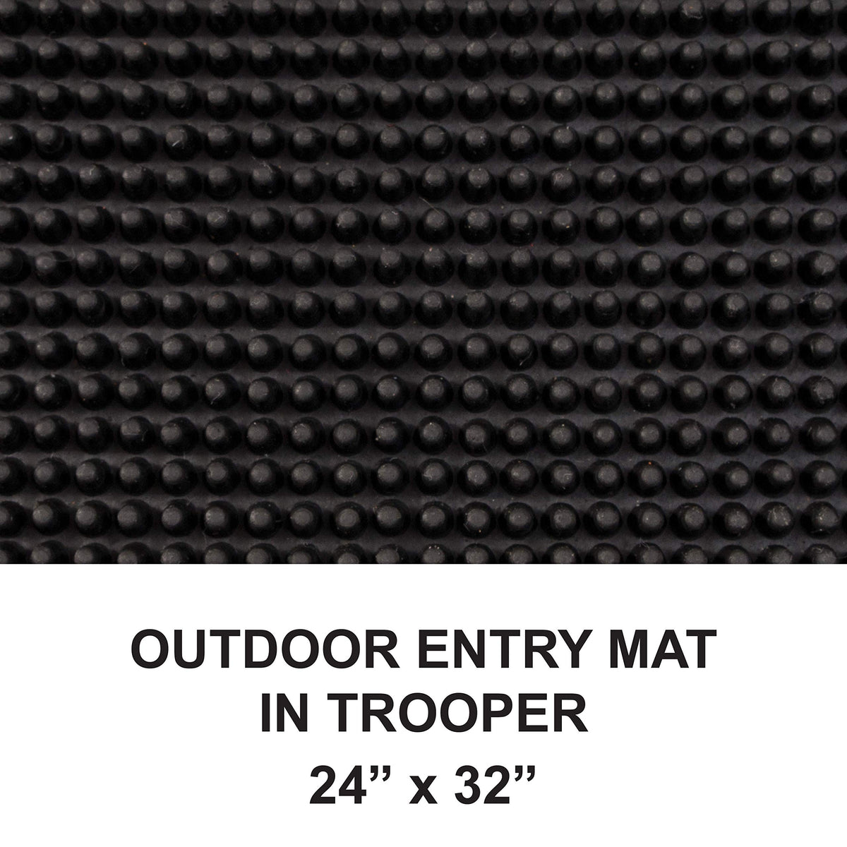 Trooper Outdoor Entryway Rubberized Doormat for Heavy Traffic Use by Apache Mills – 24 in x 32 in, Rubber, Black, Model 39-372-0900-24x32