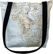 Betsy Drake TY11429MIM 16 x 16 in. Marco Island Florida Nautical Map Tote Bag - Medium