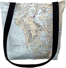 Betsy Drake TY11429MIM 16 x 16 in. Marco Island Florida Nautical Map Tote Bag - Medium