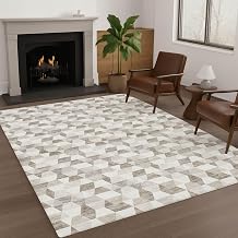 Addison Rugs Chantille ACN2694 Ivory 3' x 5' Indoor/Outdoor, Machine Washable, Easy Clean, Non Shedding, Bedroom, Living Room, Dining Room, Kitchen, Patio Rug
