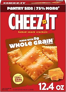 Cheez-It Cheese Crackers, Baked Snack Crackers, Office and Kids Snacks, Made with Whole Grain, 12.4oz Box (1 Box)