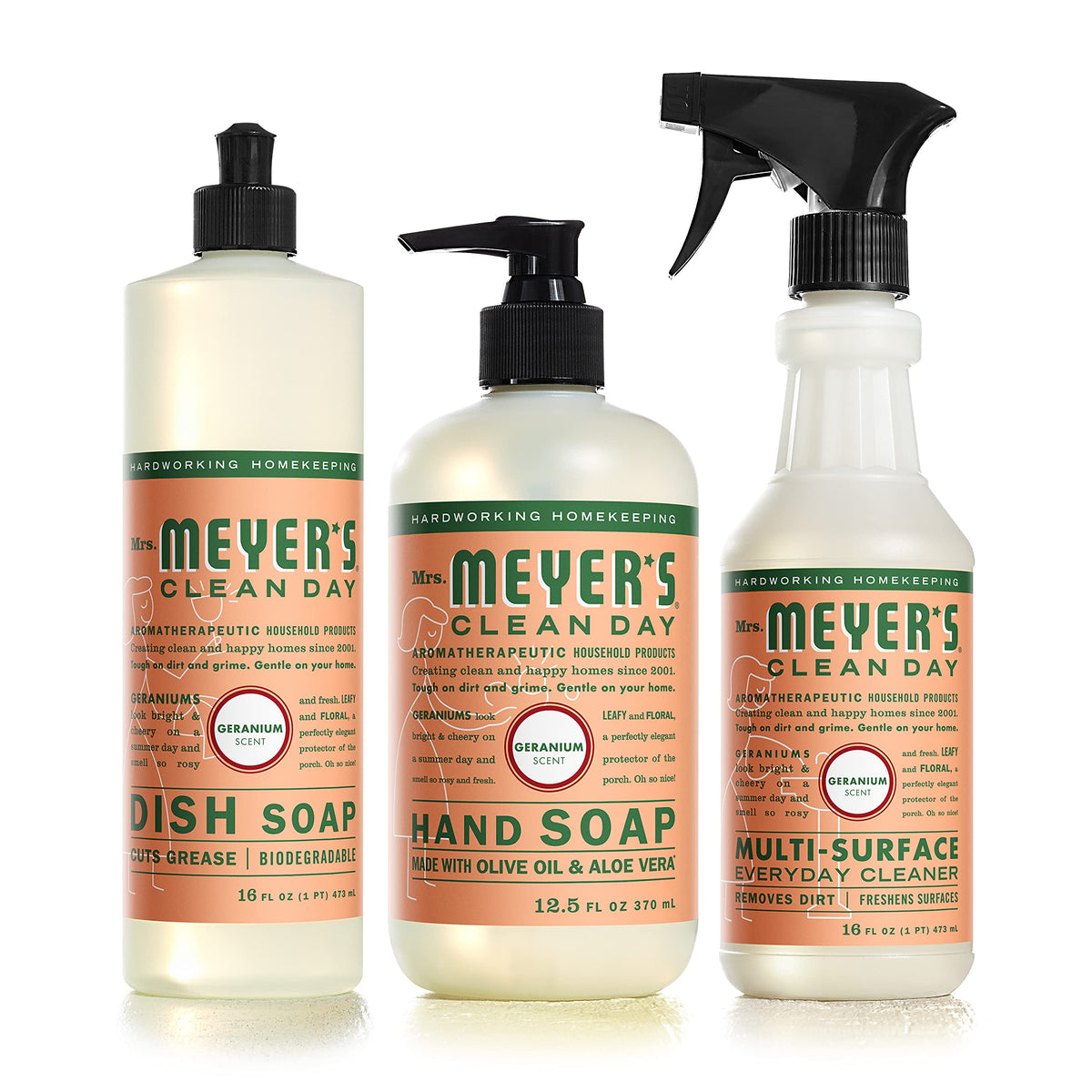 Mrs. MEYER'S Geranium / 44.5 Fl Oz (Pack of 1) / Pink All-Purpose Cleaners