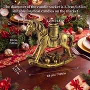 Meanplan Rocking Horse Candle Holder, 7.2 Inch, Antique Gold