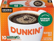 Dunkin' Dunkin’ Decaf Medium Roast Coffee, Keurig K-Cup Pods, 10 Count Box