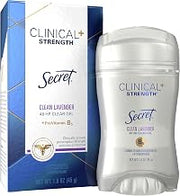 Secret Clinical Strength Clear Gel Antiperspirant and Deodorant, Clean Lavender, 1.6 oz (Pack of 12)