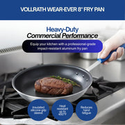 Wear-Ever 8" Non-Stick Fry Pan with CeramiGuard II and Cool Handle by Vollrath – 8-Inch, 8.0 inches, Aluminum, Black/Blue, Model Z4008