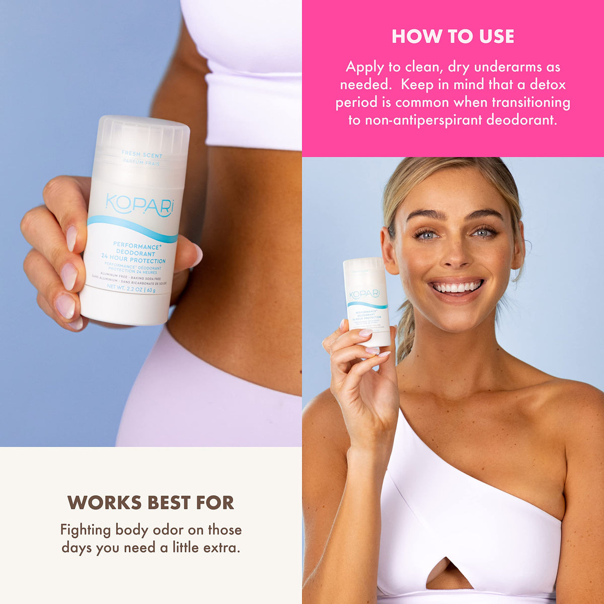Performance Plus Aluminum-Free Deodorant by Kopari – 2.2 Ounce (Pack of 1)
