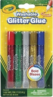 Crayola Washable Glitter Glue, Bold Blazes, Colors may vary, 5 Count, 1.75 oz