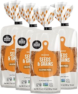 Little Northern Bakehouse Seeds & Grains Gluten Free Bread, Non-GMO and Allergy-Friendly Sliced Bread (4 pack, 17 oz. each)