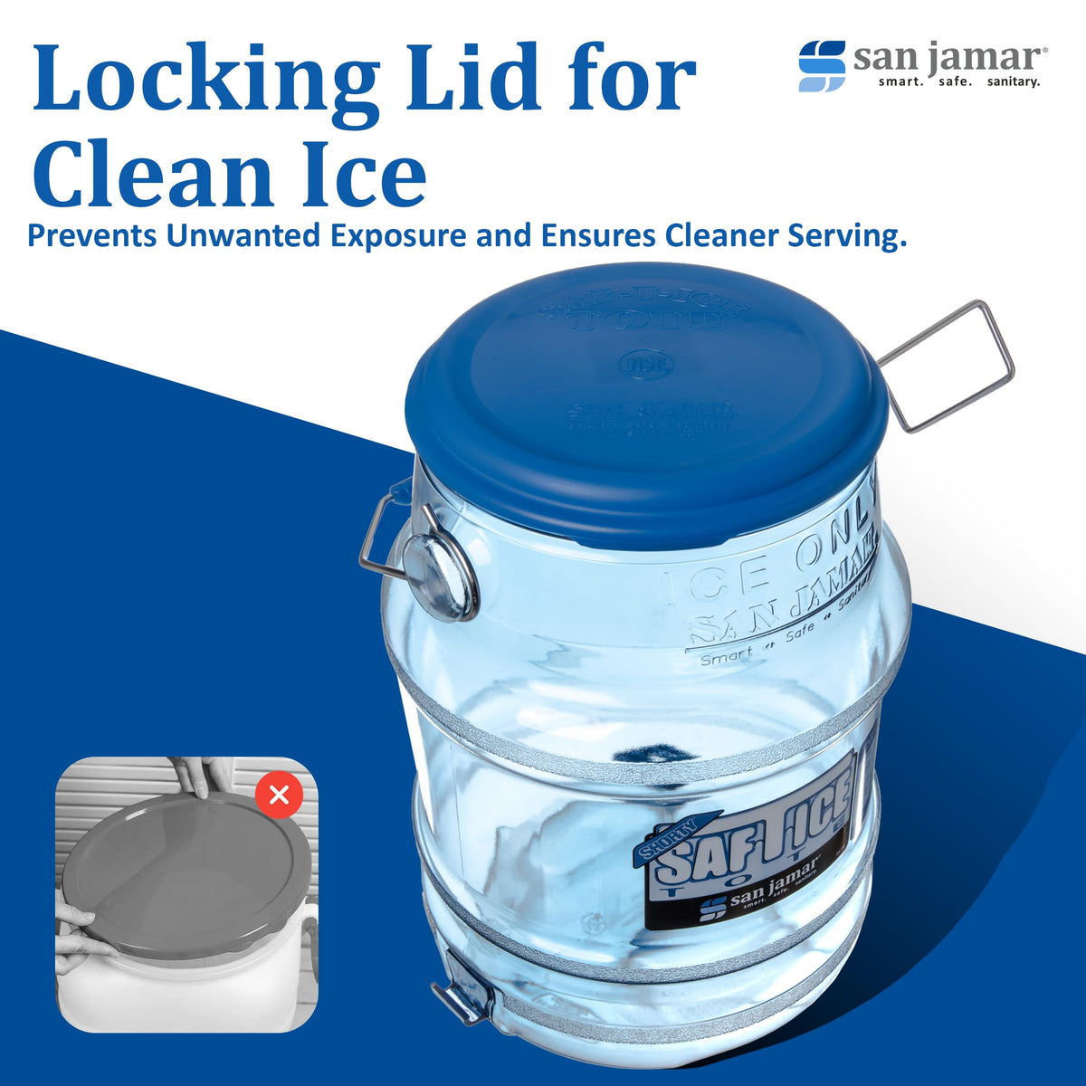 Ice Bucket Lid by San Jamar – 1 Count (Pack of 1), 25.0 pounds, Plastic, Blue, Model SI6500